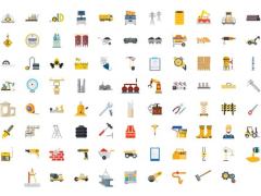 AE模板-100个工业建筑施工图标动画 Construction & Industrial Icons