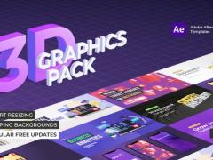 AE模板-三维立体信息图表场景展示动画 3D Graphics Pack